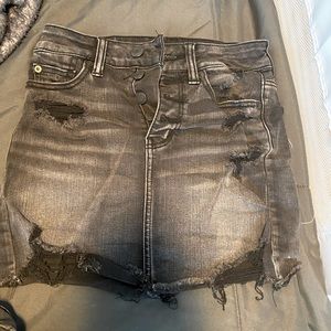 Destroyed Black Denim Skirt! Size 0 AE